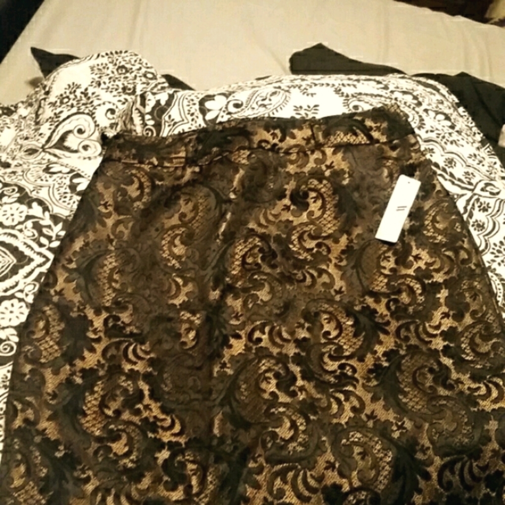 Worthington Black lace skirt